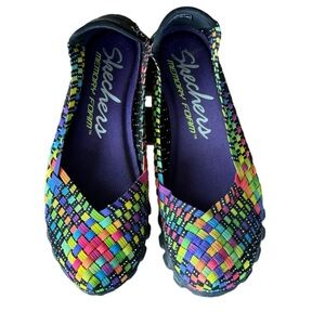 Skechers Womens EZ Flex 2 - Delphi Slip On Colorful Woven Shoes Size 6